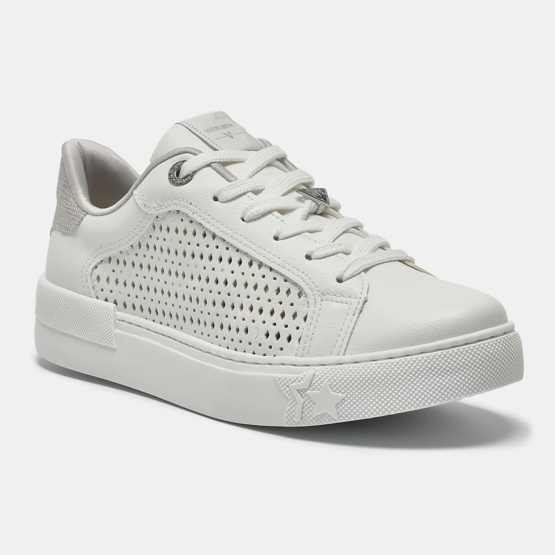 Tênis Casual Branco e prata 122-019-01