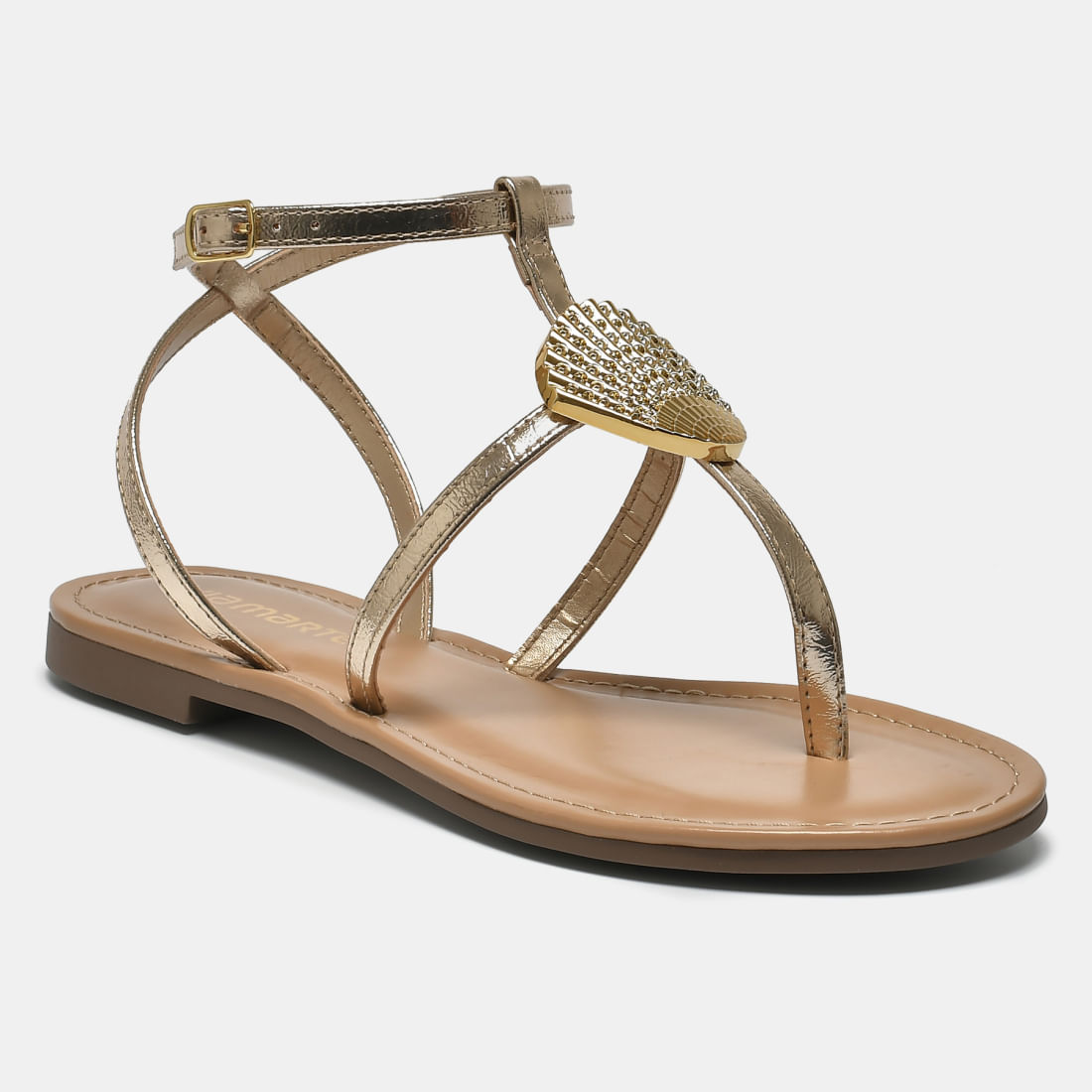 Sandália Rasteira Dourado 330-005-01