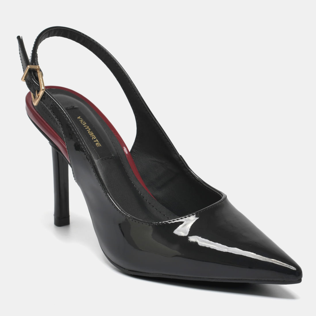 Sapato Slingback Preto e vermelho 044-021-01