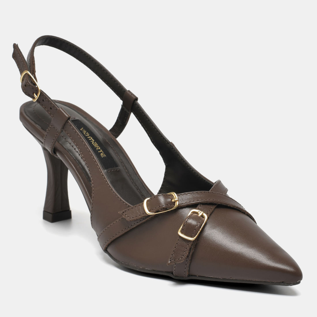 Sapato Slingback Marrom 350-005-01