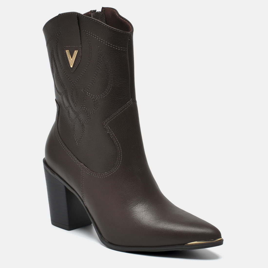 Bota Western Couro Marrom 079-018-01